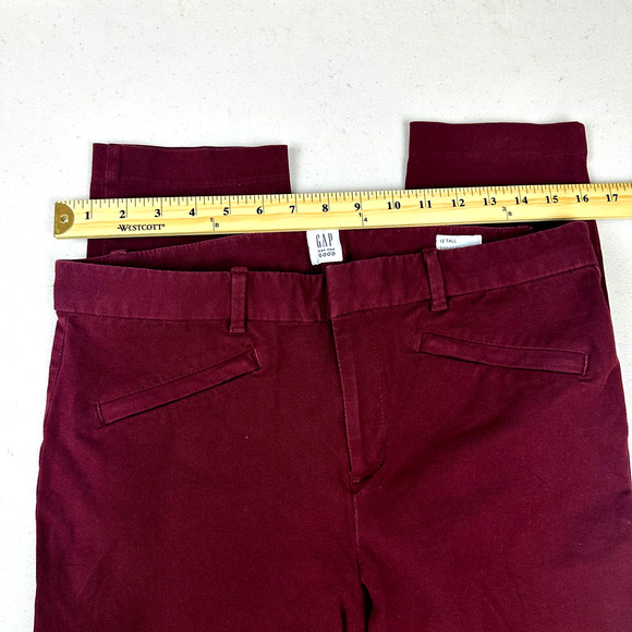 Gap Women's Tall Skinny Ankle Burgundy Pants - Size 12 Tall - Picture 8 of 12
